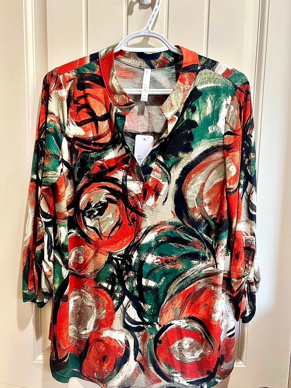 Dear Scarlett Lizzy Abstract Print Blouse Small NWT
